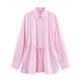thumbnail image 2 of Tops de verano,Blusa de manga larga con solapa para mujer, camisa informal de poliéster, color liso, ideal para el hogar o la oficina, sopatenor, 2 of 8