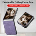 thumbnail image 7 of for Motorola Razr+ 2024 Luxury Case, PU Leather + PC Lightweight Slim Fit Anti-Scratch Classic Shockproof Protective Thin Phone Cover for Motorola Razr+ 2024, Purple, 7 of 7