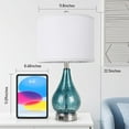 thumbnail image 2 of QiMH Set of 2 Glass Table Lamps with USB Charging Ports, Blue Ice Crackle Modern Bedside Lamp with Touch Control and LED Bulbs for Bedroom Living Room, 2 of 6