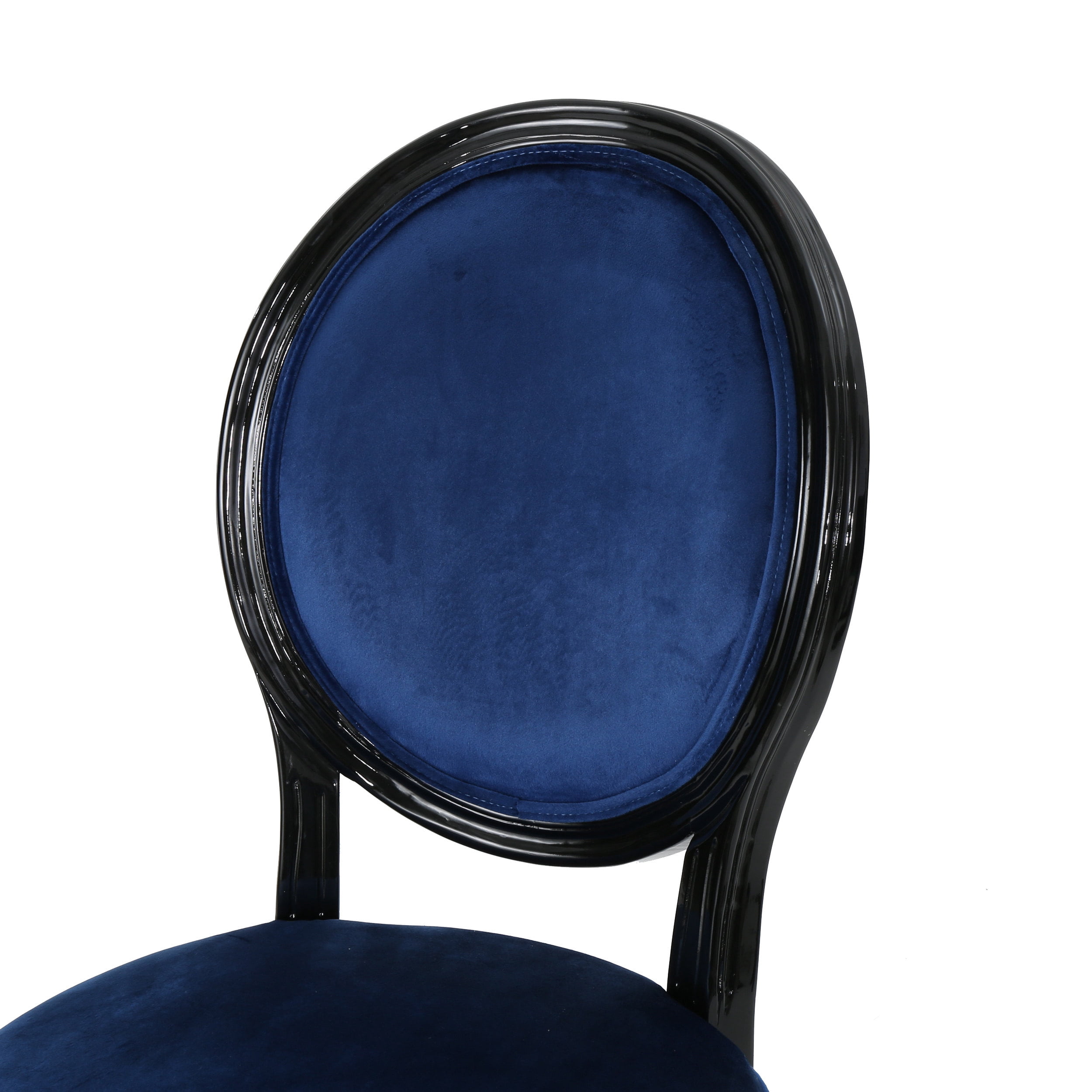 Noble House Max Indoor Contemporary Velvet Dining Chairs, Set of 4, Navy Blue