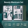 thumbnail image 4 of New Stainless Steel Nail Clipper Set Grooming Tool Set with Portable Case Manicure Art Tool Green Nails Cut (18 pcs), 4 of 7