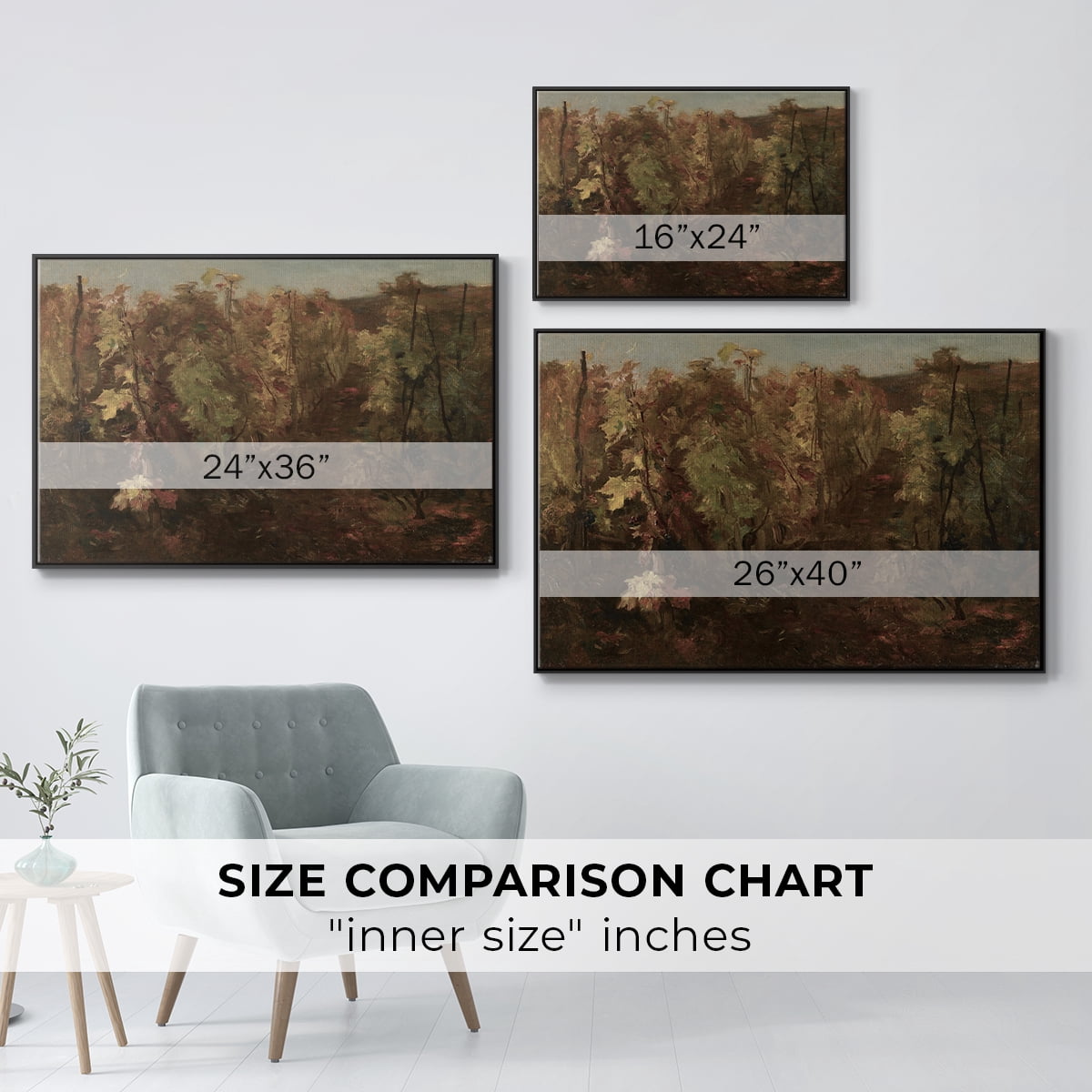 Vintage Landscape-CCCXIX By Wexford Home Framed in Black Wood Gallery Wrapped Canvas 17 in. x 25 in.
