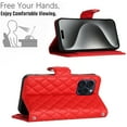 thumbnail image 6 of Allytech Wallet Case for iPhone 16 Plus with Card Cash Slots, Luxury Premium PU Leather Kickstand Shoulder Strap Lanyard Shockproof Anti-Fall Full Body Protective Flip Shell - Red, 6 of 6