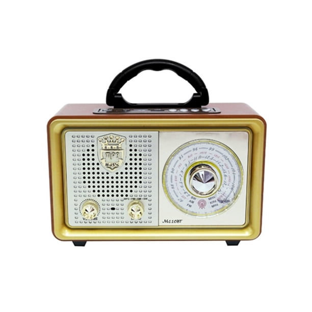Radio portátil, Vintage Bluetooth FM/AM/(MW)/SW Radio, Diseño clásico de madera Retro Bluetooth Radio, Vintage Radio Set Compatible con tarjeta TF/AUX/USB/5W Altavoz Afortunado Sencillez