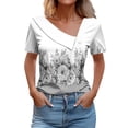 thumbnail image 1 of Blouses pour Femmes Imprimées Printemps/été Chemise à Manches Courtes Imprimée Bouton T-shirt Décontracté, 1 of 4