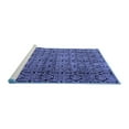 thumbnail image 2 of Ahgly Company Machine Washable Indoor Square Abstract Blue Modern Area Rugs, 5' Square, 2 of 4