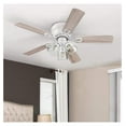 thumbnail image 2 of Xayoca Ceiling Renton 42" White Indoor Fan with Clear 3 Light LED Multi Arm E26/B11 Bulb and Pull-Chains, Traditional , 5 Reversible Gray Oak Blades, 51438, 42 Inch, 2 of 7
