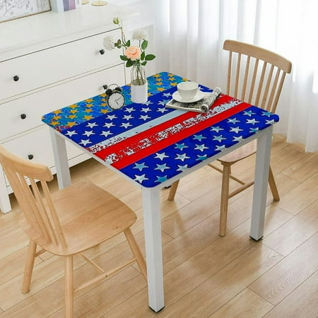 

AWERP Stars Pop Art Square Tablecloth for Picnic Dining Kitchen Farmhouse 100% Polyester Fiber Independence Day 36*36