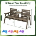 thumbnail image 3 of Gymax Outdoor Fir Wood Bench w/ Foldable Middle Table w/ Backrest & Armrests, 3 of 9