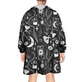 thumbnail image 2 of Wearable Oversized Blanket,Black Gothic Moon Card Moth Pattern Wearable Blanket Hoodie for Adults,Cozy Hooded Blankets with Super Pockets,Super Warm Fuzzy Pullover for Women & Men, 2 of 6