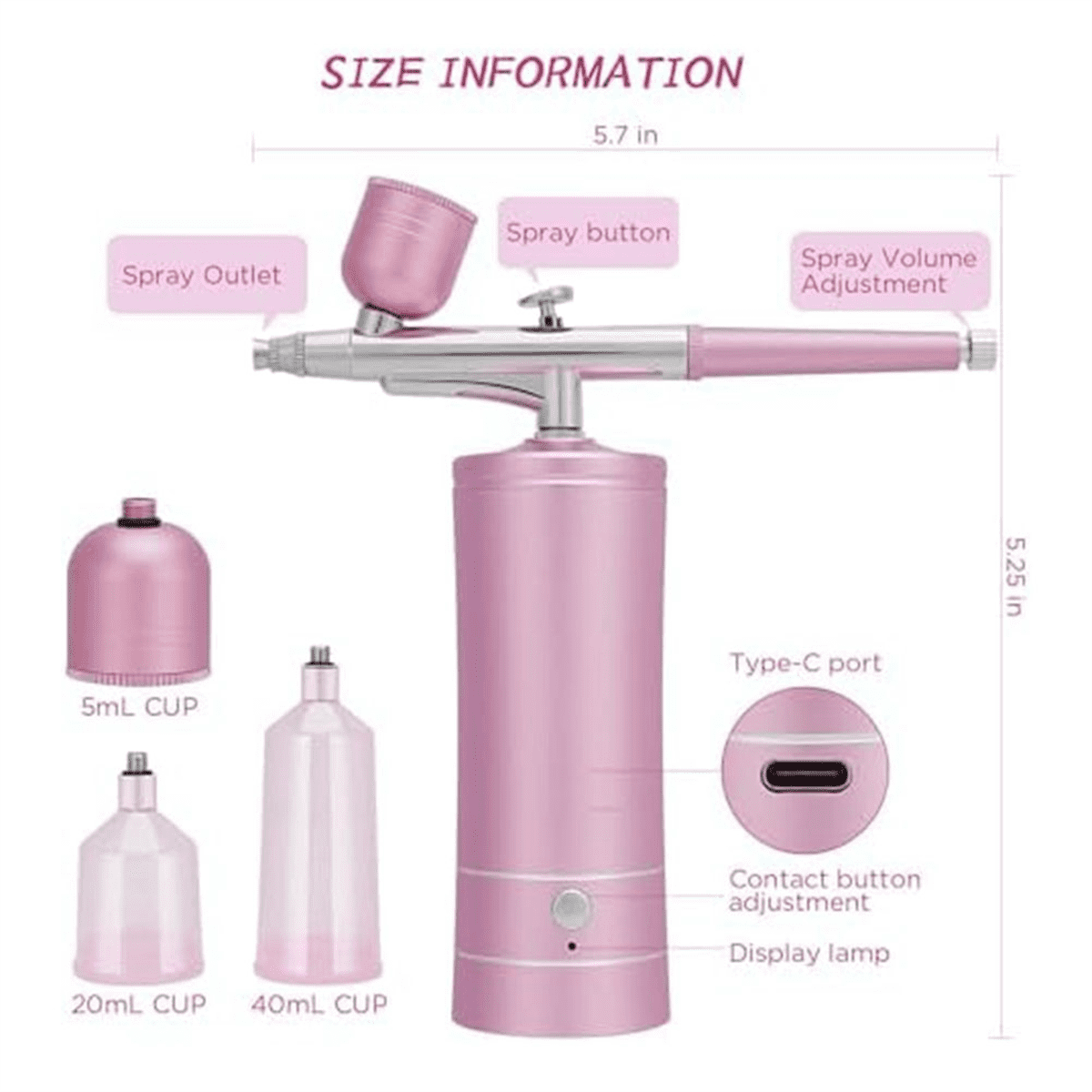 Airbrush KIT Cordless Rechargeable Compressor Set, Automatically Handles Model Painting, Nails, Makeup A
