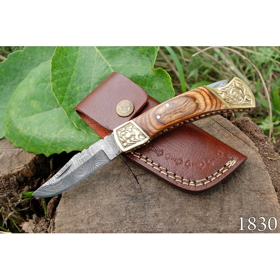 CUSTOM HAND FORGED DAMASCUS STEEL FOLDING KNIFE