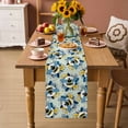 thumbnail image 2 of Teal Green Bees Farmhouse Table Runner 70 Inches, Spring Summer Botanical Flowers Bed Runner Dresser Scarves Tabletop for Indoor Outdoor Parties/Ceremony/Banquet, 13" x 70", 2 of 9