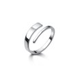 thumbnail image 1 of S925 Silver Sterling Ring Women's Simple Shinny Surface Ring with Size Adjustable, 1 of 7