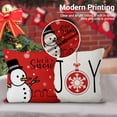 thumbnail image 5 of Christmas Pillow Covers Set of 4 16x16 inch, Red Throw Snowman Pillowcase Winter Holiday Tree Cushion Couch Cover Snowflake Joy Decorations Farmhouse Linen Case, 5 of 5