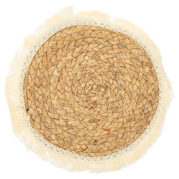 CATIEBYE Woven Round with Tassel, Placemat for Home and Kitchen Use