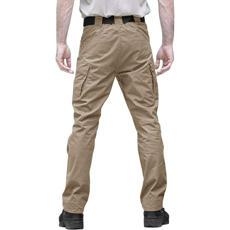 QWZNDZGR Men's Tactical Cargo Pants Outdoor Sport Military Ripstop Pants