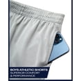 thumbnail image 2 of Shorts de básquet para niño Reebok talla 8 gris claro con bolsillos, 2 of 7