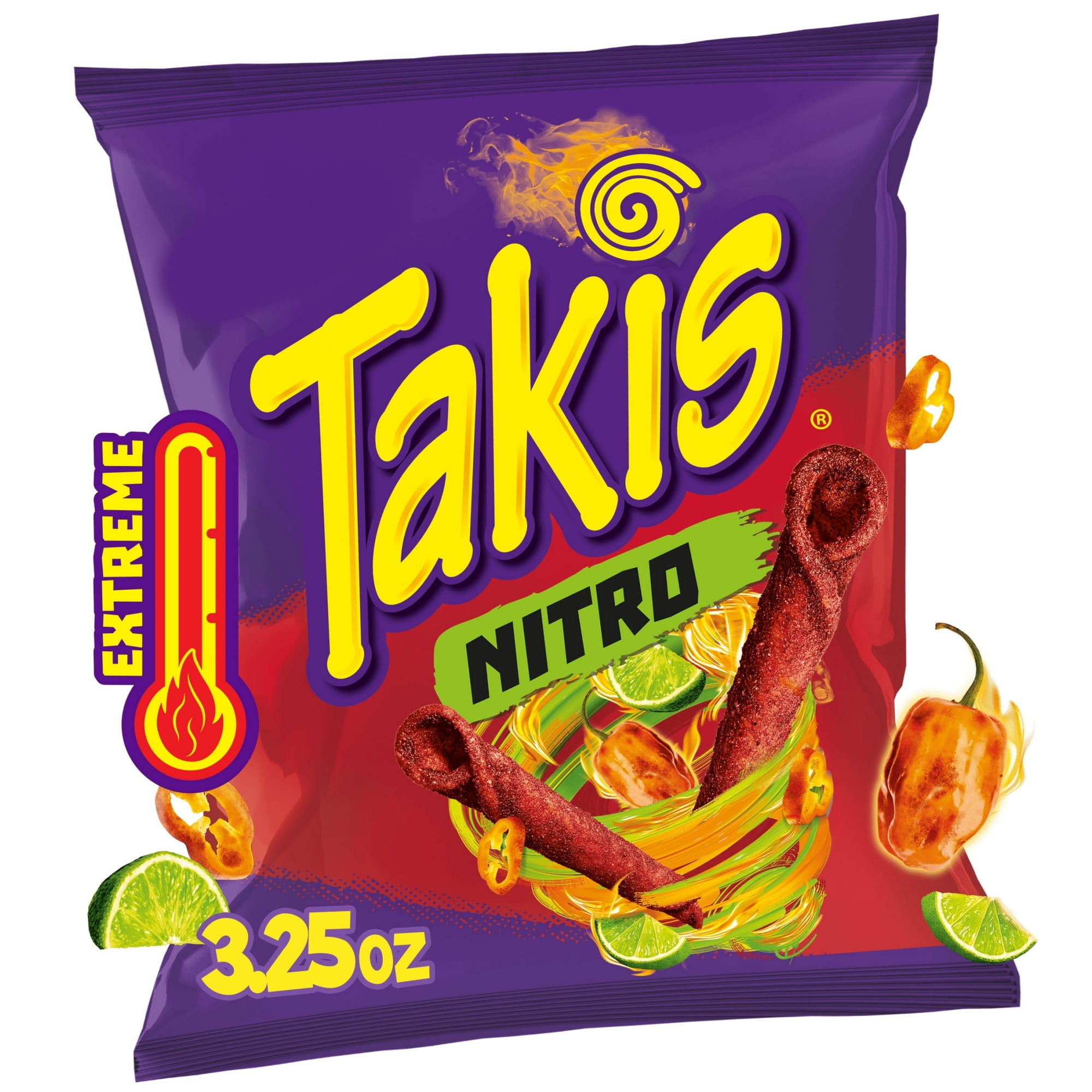 Takis Nitro Bold Rolled Tortilla Chips, Habanero Lime Zest, 3.25