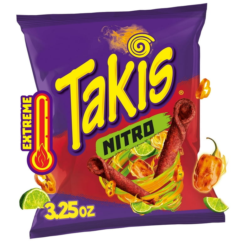 Takis Nitro Bold Rolled Tortilla Chips, Habanero Lime Zest, 3.25