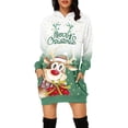 thumbnail image 1 of Vestidos de Navidad Para Mujer Mini Vestido de Manga Larga Vestido Informal Suelto Con Estampado de Capucha Con Bolsillo Odeerbi ODB190720, 1 of 5