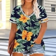 thumbnail image 6 of Enjoytime Short Sleeve Tops for Women Vintage Printed V-Neck Casual Tunic Summer Plus Size Fashion Shirt, 6 of 6