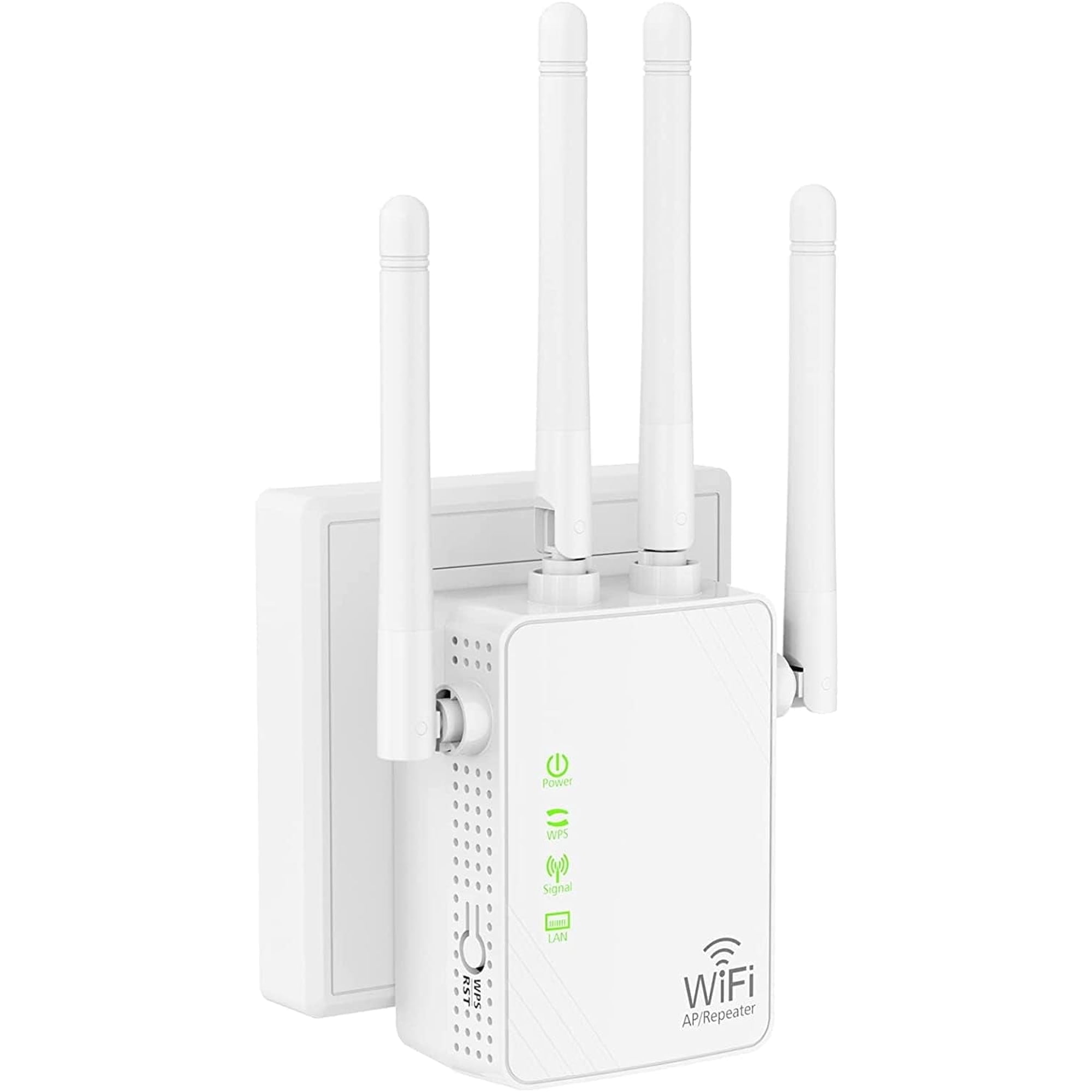 WiFi Extender Signal Booster Up to 5000sq.ft and 45 Devices, WiFi Range Extender, Wireless Internet Repeater, Long Range Amplifier with Ethernet Port, Access Point, 1-Key Setup, Alexa Compatible