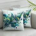 thumbnail image 2 of JRXY Peacock Feather 2-Piece Short Plush Pillowcase Set White, 2 of 6