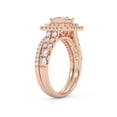thumbnail image 4 of AFFY Double Halo Bridal Set Ring for Women, 1.60 Carat (ctw) Princess Cut Lab Grown Diamond Engagement Wedding Ring In 14K Rose Gold Over Sterling Silver F-G-H, SI Quality Ring Size-8, 4 of 6