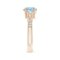 thumbnail image 3 of Angara Natural 1.12 Ct. Aquamarine with Diamond Classic Ring in 14K Rose Gold for Women (Ring Size: 3), 3 of 9