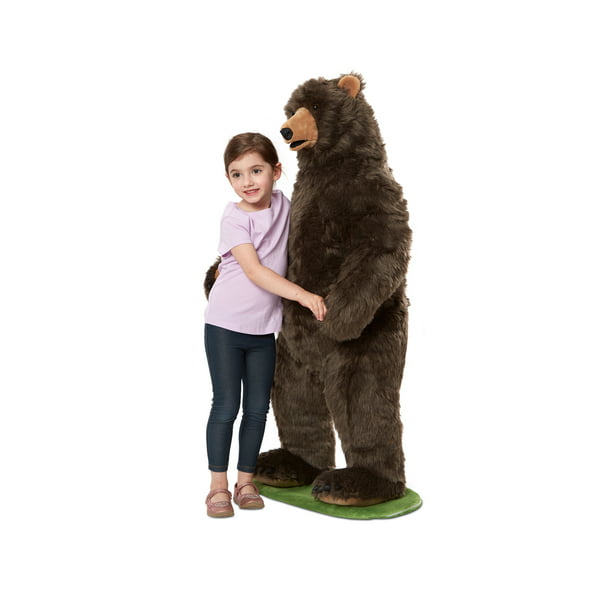 Melissa & Doug Giant Lifelike Plush Grizzly Bear Standing Stuffed Animal  (Almost 4 Feet Tall) 