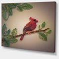 thumbnail image 2 of Impression sur Toile en Papier Rouge de Cardinal Bird - Art Floral, 2 of 4