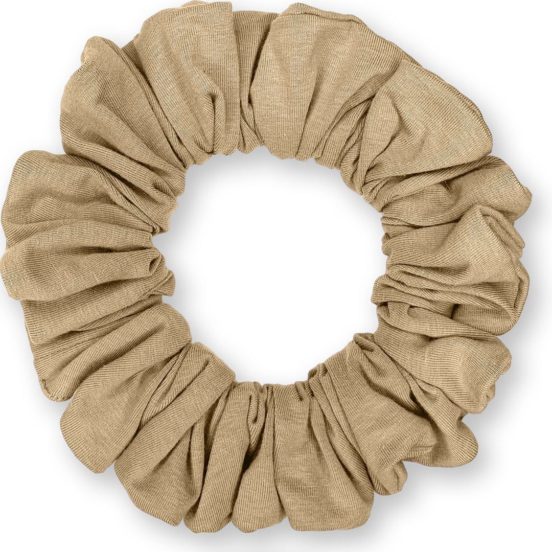 Scrunchies Cotton Knit Jumbo Size 3-Pack Ponytail Holder Made in USA Scrunchie King Beige