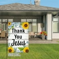 thumbnail image 3 of AMHNF Thank You Jesus Linen Garden Flag with Sunflowers and Leaves for Spring Summer Home Outdoor Garden Yard Door Decor 12x18 inch, 3 of 5