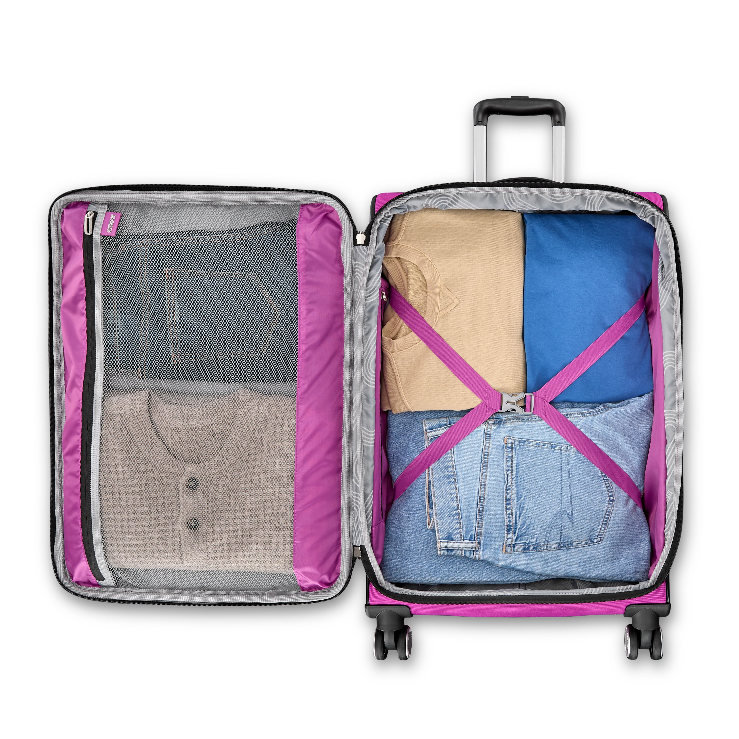 American Tourister 4 Kix 3.0 Softside Medium Checked Spinner Suitcase - Hyper Violet