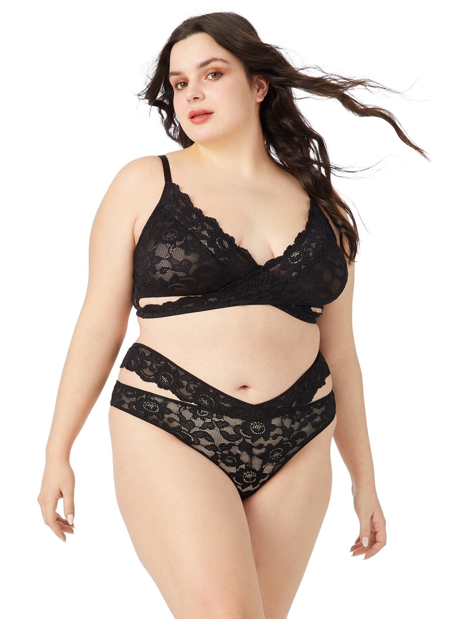 Adored by Adore Me Women’s Blythe Lace Unlined Bralette With Adjustable Straps