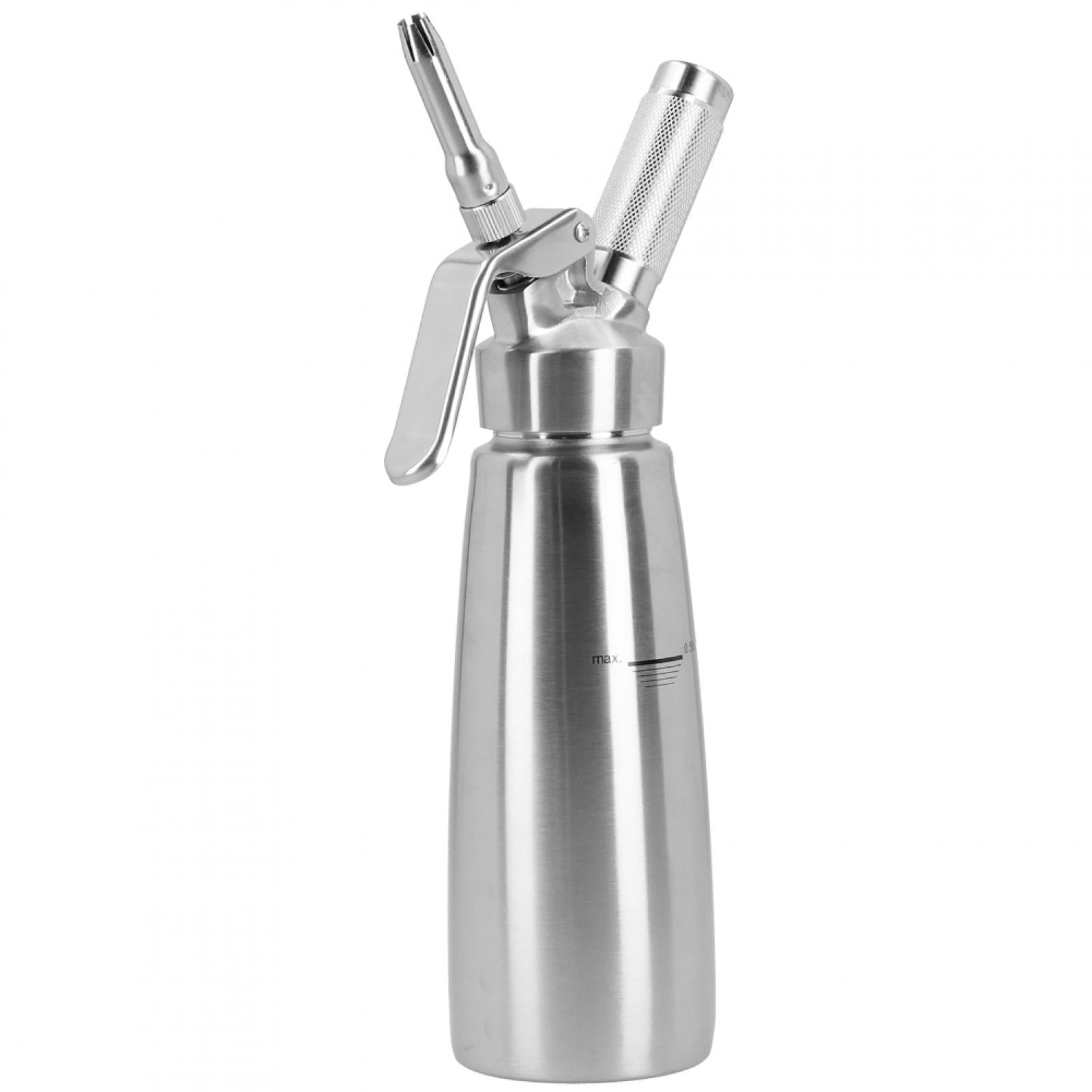 500ml Aluminum Whipped Cream Dispenser Silver Professional Whipper 1 Pint 3 Decorating Nozzels Walmart Com