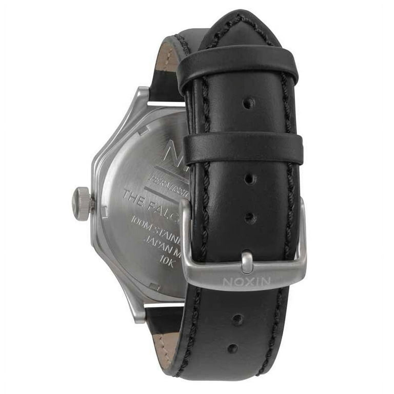 Nixon Men s A196000 Falcon Leather Black Dial Leather Strap Quartz Watch Walmart