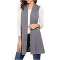 thumbnail image 3 of Diufon Womens Long Cardigan Lightweight Sleeveless Vest Tops Solid Color Blouses Coat with Pockets, 3 of 6