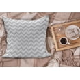 thumbnail image 2 of Geometric Fluffy Throw Pillow Cushion Cover, Simple Zig Zag Chevron Many Angle Pattern Minimalist Abstract Design Print, Decorative Square Accent Pillow Case, 40" x 40", Pale Grey White, by Ambesonne, 2 of 5