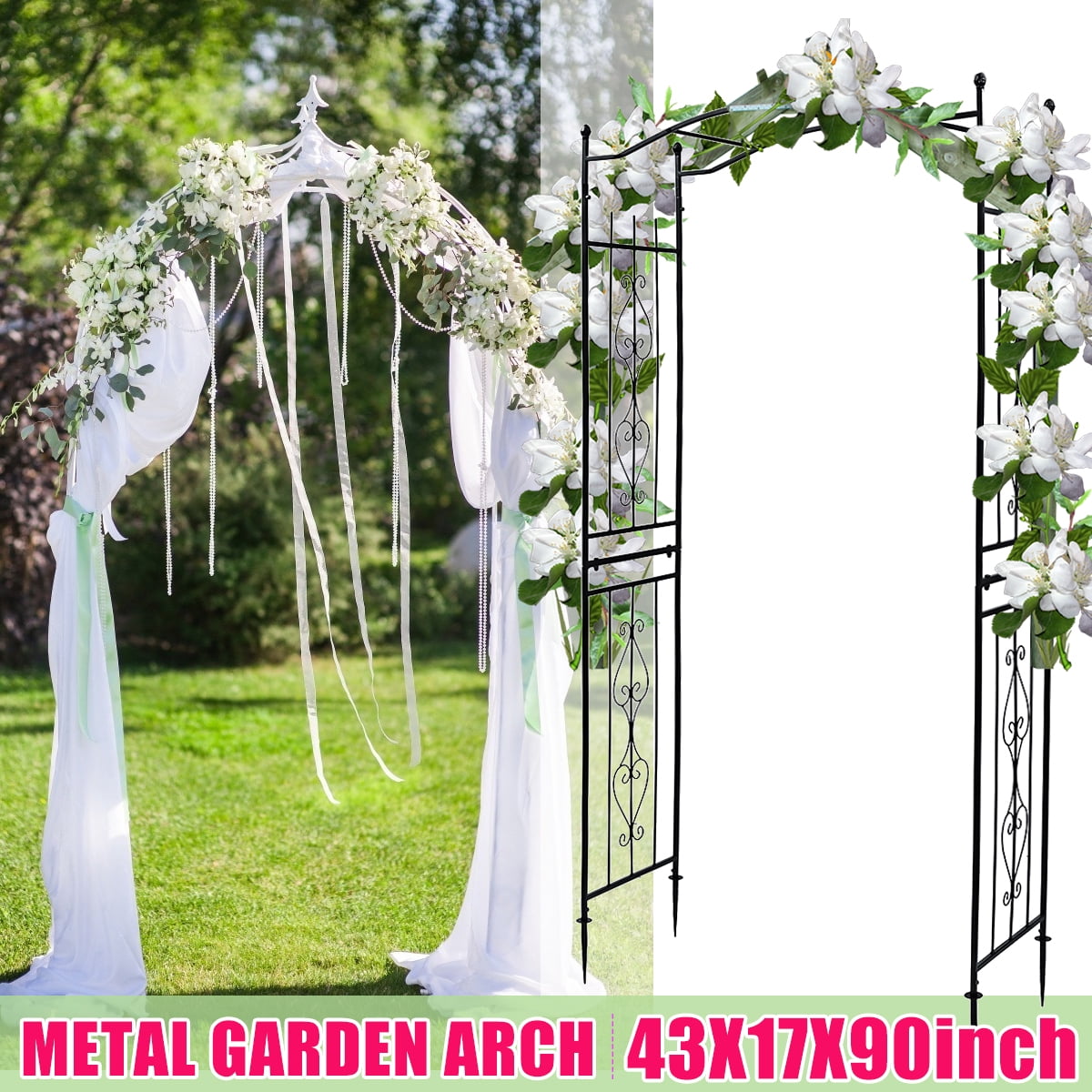 Details about   Metal Garden Arch Wedding Arbor Ivy Trellis Rose Patio Climbing Plant Gate 