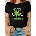 thumbnail image 1 of St. Patrick's Day Cartoon Four Leaf Clover Printing Classic Cotton T-Shirt With Comfortable Crew Neck – Soft Touch Fabric For Everyday Style And All-Day Comfort, 1 of 6