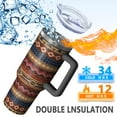 thumbnail image 2 of 40oz Boho Tumbler | 40 oz Bohemia Theme Tumbler with Handle | Spill Proof Lid & Straw | Double Insulated Travel Coffee Cup | Boho Gifts for Men Women, 2 of 5