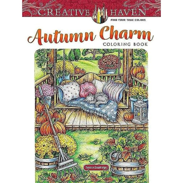 Adult Coloring Book - Creative Charm with 5 Double Sided Colored Pencils  New