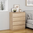 thumbnail image 2 of 4 Drawer Dresser for Bedroom,31.5"W Modern Chest of Drawers with Hidden Handle,Wooden Closet Chests Organizer for Bedroom, Living Room,Natural, 2 of 8