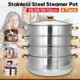 thumbnail image 3 of Stoneway 2-5Tiers Premium Heavy Duty Stainless Steel Steamer Pot Set 28cm/30cm Diameter Includes Multi-layer Cooking Pot ,  Steamer Insert and Vented Glass Lid Stack, 3 of 10