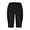 Black, variant on Womens Cargo Shorts Knee Length Breathable Linen Bermuda Shorts with Pockets Elastic Waist Capris Pedal Pushers