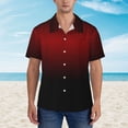 thumbnail image 2 of Disketp Hawaiian Shirts For Men,Red Geometric Perforated Square Background Print Mens Casual Short Sleeve Button Down Shirts Beach Shirt, 2 of 7