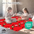 thumbnail image 4 of ODIKA 2'x3' Machine Washable Non-Slip Area Rug, Festive Argyle Patchwork with Stylized Starbursts and Holly Details High Traffic Rug with Pad, Red, 504063, 4 of 8