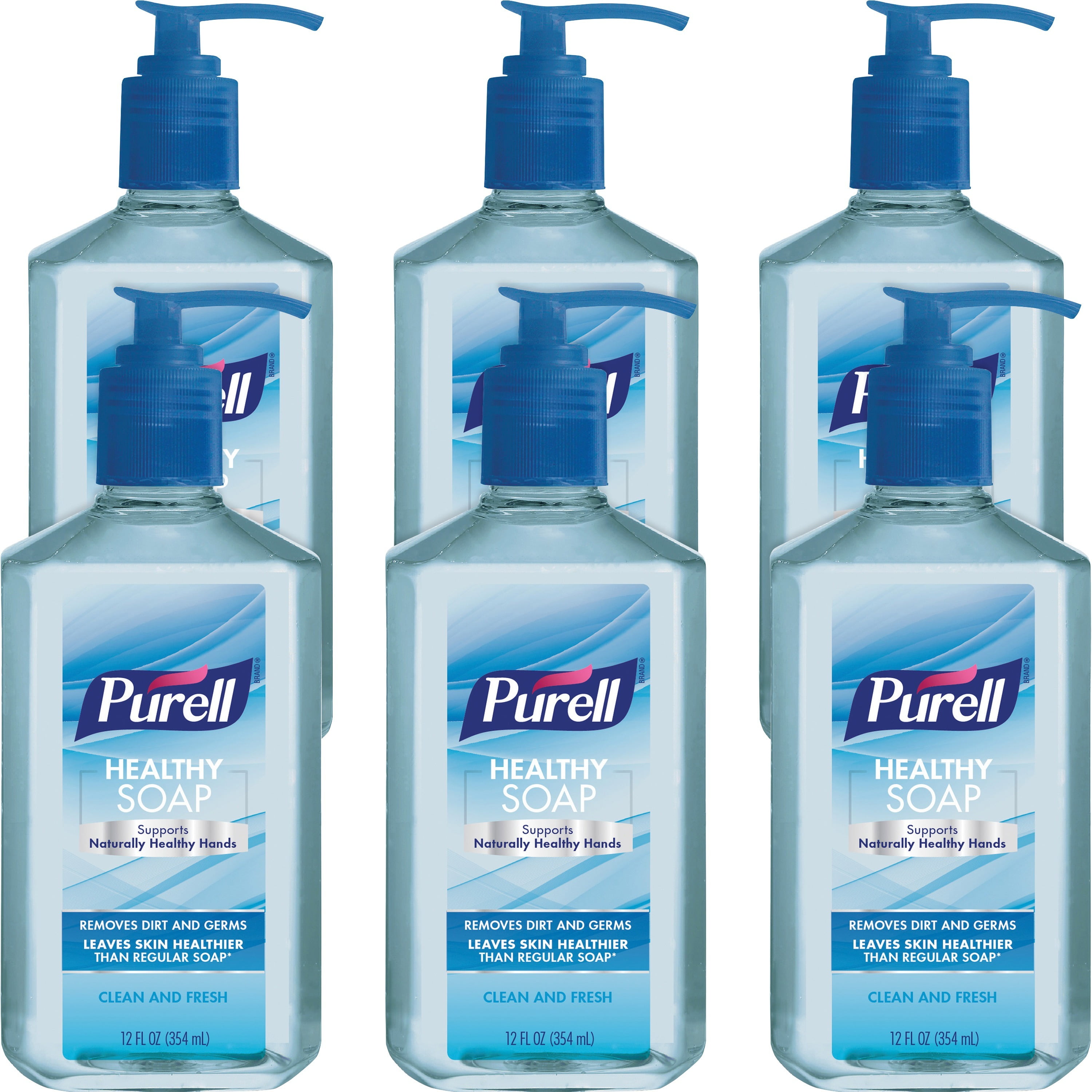 PURELL®, GOJ970104EC6PK, HEALTHY SOAP Clean and Fresh, 6 / Pack, Light Blue
